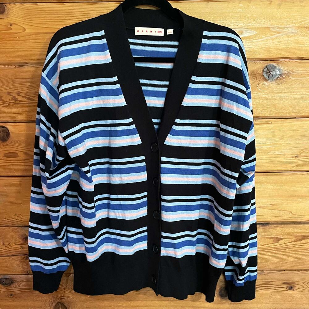 Marni Wool blend Stripes Uniqlo Cardigan Sweater Small